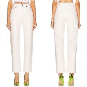 Agolde 90s Pinch Waist Recycled Leather Pants white size 29